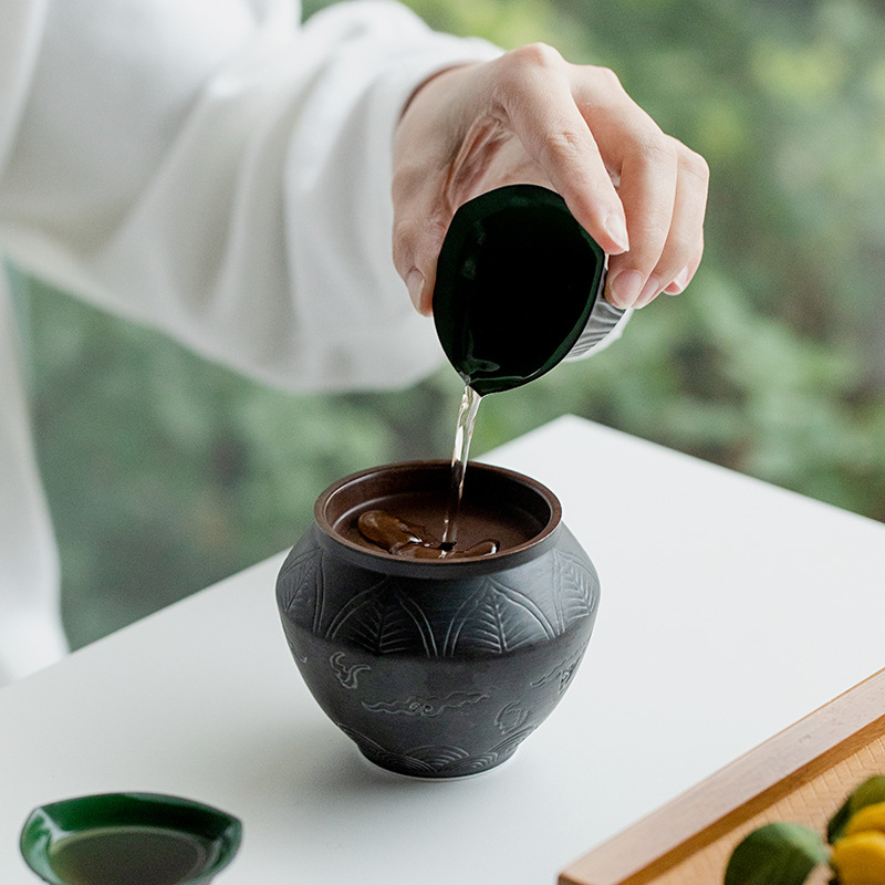 Recipient ceramic pentru resturi de ceai și spălător pentru cești, cu rezervor de apă, stil modern chinezesc, utilizare casnică