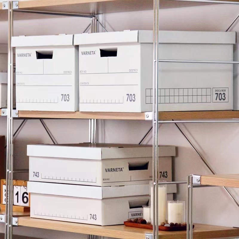 Cutie mare de stocare a fișierelor din Kraft hârtie – organizator de documente simplu, elegant (703)