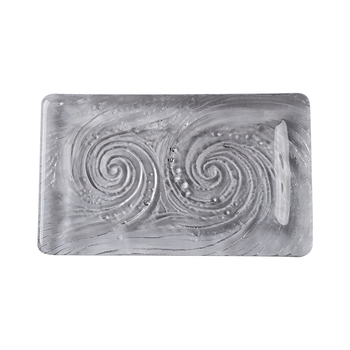 Set de tavă pentru ceai din cristal – platou dreptunghiular pentru fructe cu motiv cer stele și suport pentru ceainic