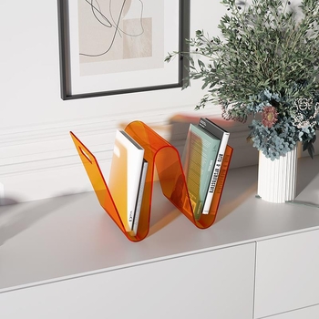 Raft acrilic pentru birou, în stil Nordic, cu suport pentru reviste în formă de W, compact