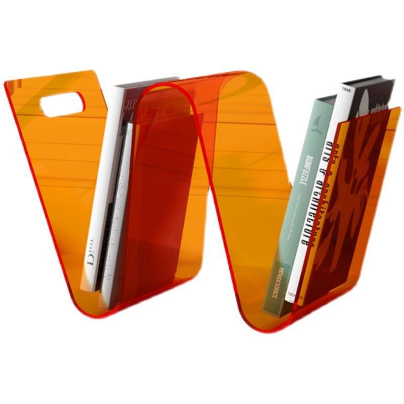 Raft acrilic pentru birou, în stil Nordic, cu suport pentru reviste în formă de W, compact