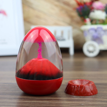 Clepsidră cu nisip plutitor și bază, design cu erupție vulcanică, motiv romantic de iubire, decor pentru casă Tanabata, cadou pentru studenți