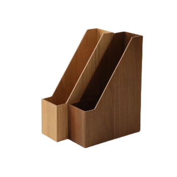 Organizator de birou din lemn de nuc, pentru documente, cărți și ziare, design minimalist