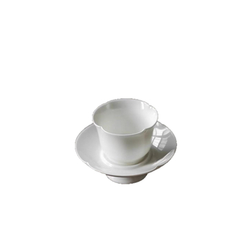 Set de ceai din porțelan alb, cu cești, suport pentru ceașcă, tavă de ceai și cești ceramice izolate, stil minimalist
