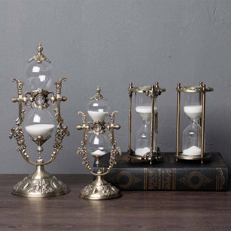 Clepsidră cu stil european, decor creativ pentru living și birou, din aliaj de zinc, cronometru premium
