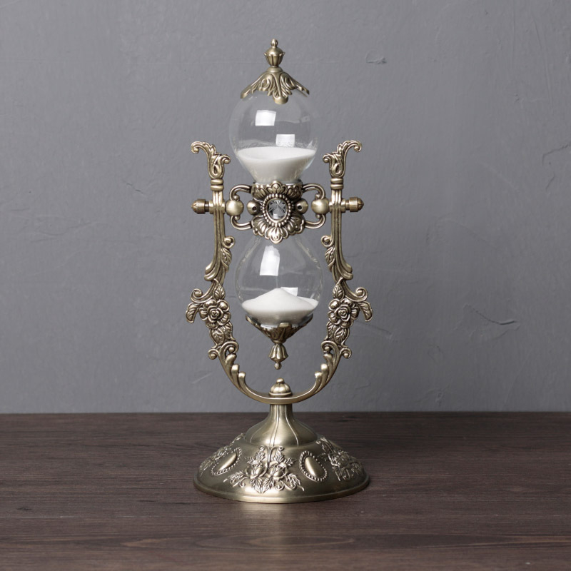 Clepsidră cu stil european, decor creativ pentru living și birou, din aliaj de zinc, cronometru premium