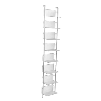 Raft metal pentru reviste cu 6 etaje, suport de podea pentru depozitare, design modern minimalist