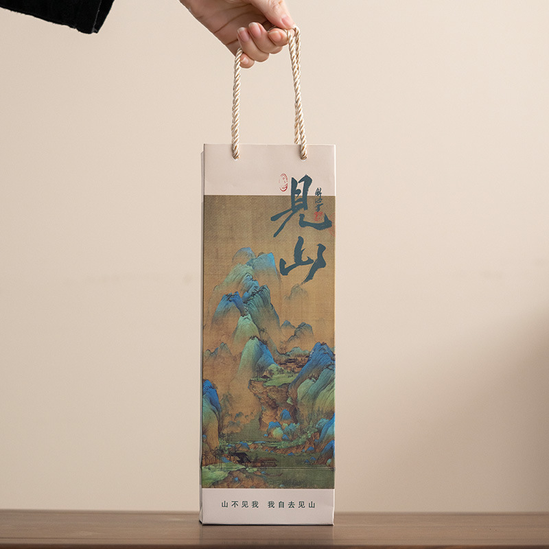 Set de cești de ceai din porțelan cu peisaj, hand-made, stil japonez, înaltă calitate, includând cești de sake