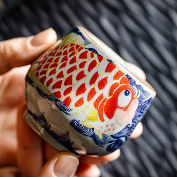 Dragon Fish Luohan cană ceramică pentru ceai – ceașcă unică pentru Gongfu ceai