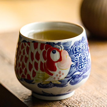 Dragon Fish Luohan cană ceramică pentru ceai – ceașcă unică pentru Gongfu ceai