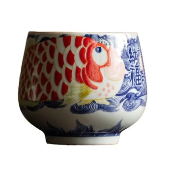 Dragon Fish Luohan cană ceramică pentru ceai – ceașcă unică pentru Gongfu ceai