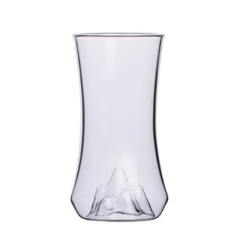 Un pahar nou din sticlă pentru ceai verde, pahar transparent rezistent la temperaturi, design creativ cu formă de munte pentru uz casnic