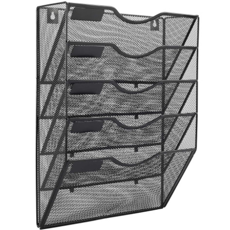 Raft metal de perete, 3 etaje, pentru fișiere, ziare și reviste