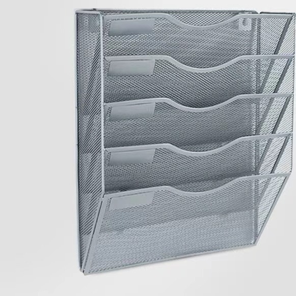 Raft metal de perete, 3 etaje, pentru fișiere, ziare și reviste