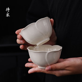 Ceașcă Gongfu pentru ceai, ceramică cenușie cu design floral, pentru uz casnic, de înaltă calitate.