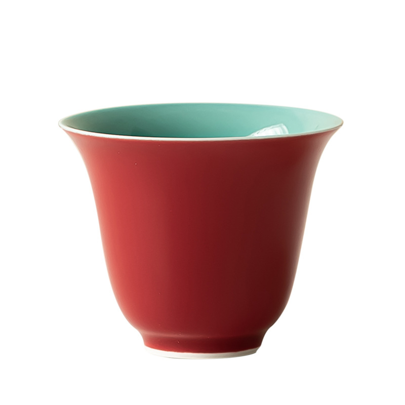 Ceașcă de ceai din ceramică roșie pentru Gongfu, mică, pentru uz casnic, stil chinez minimalist, porție unică.