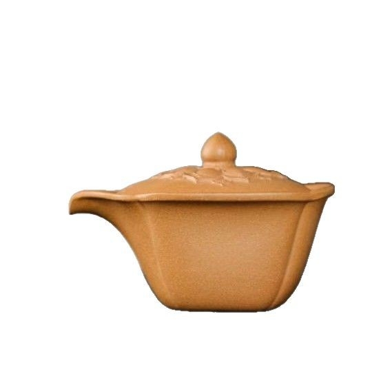Set de ceai Yixing Zisha: gaiwan cu capac în formă de lotus, ceainic de mână, set de ceai cu cană de distribuție