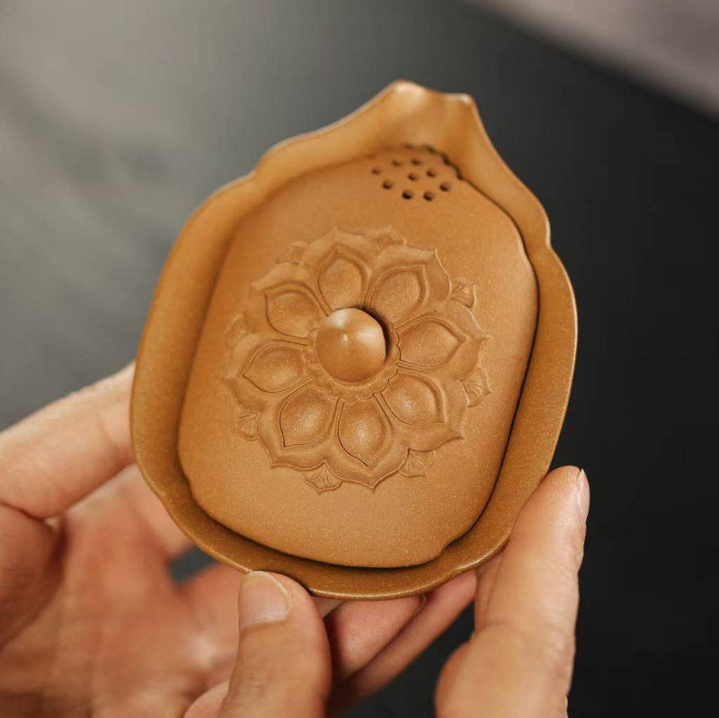 Set de ceai Yixing Zisha: gaiwan cu capac în formă de lotus, ceainic de mână, set de ceai cu cană de distribuție