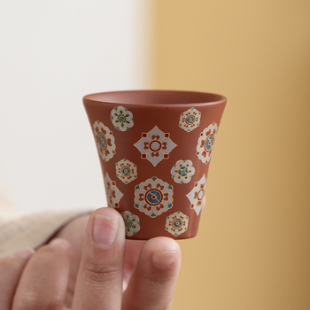 Ceașcă Maestru din lut purpuriu – Set Gongfu de ceai cu o singură ceașcă, pentru uz casnic, design floral