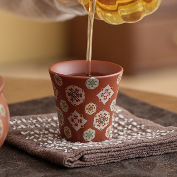 Ceașcă Maestru din lut purpuriu – Set Gongfu de ceai cu o singură ceașcă, pentru uz casnic, design floral