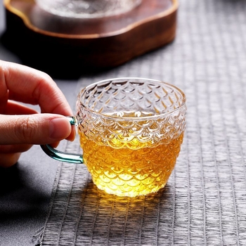 Ceșă de ceai din sticlă borosilicată transparentă, rezistentă la temperaturi înalte, stil Kung Fu, ceașcă de degustare a ceaiului