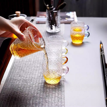 Ceșă de ceai din sticlă borosilicată transparentă, rezistentă la temperaturi înalte, stil Kung Fu, ceașcă de degustare a ceaiului