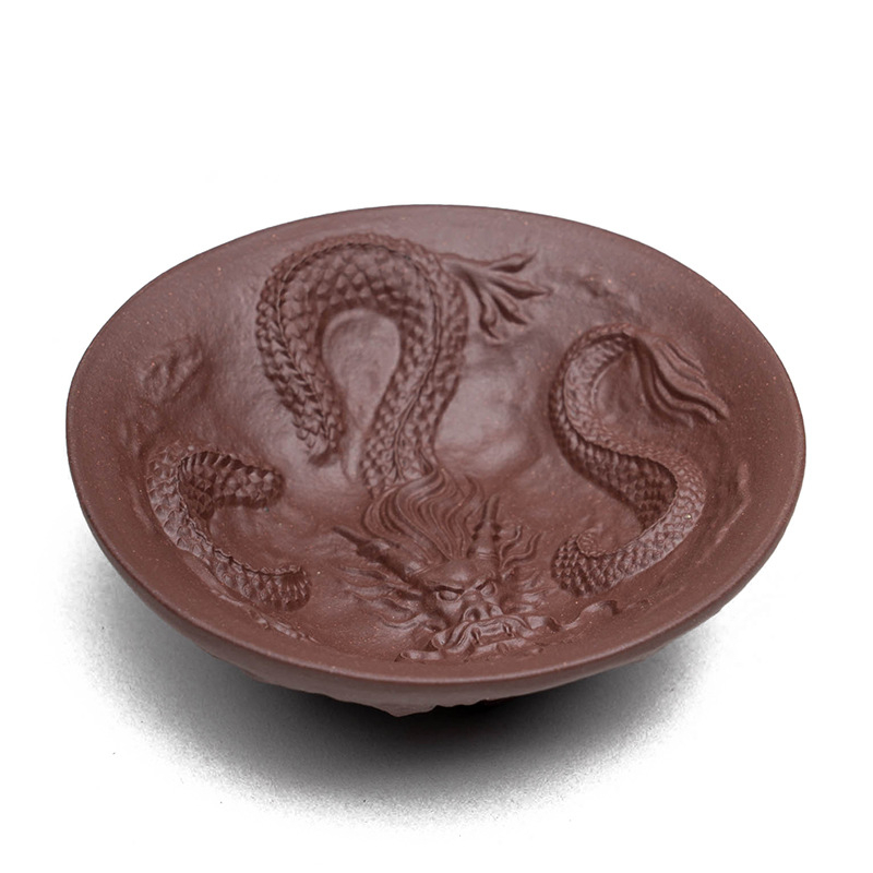 Ceașcă de ceai Yixing din argilă purpurie cu dragon, lucrată manual, Taihu piatră, 60 ml