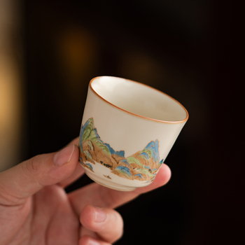 Ruyao ceașcă de ceai ceramică în stil Gongfu, motif râuri și munți, pentru uz casnic