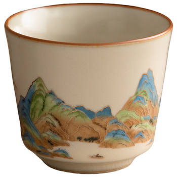 Ruyao ceașcă de ceai ceramică în stil Gongfu, motif râuri și munți, pentru uz casnic