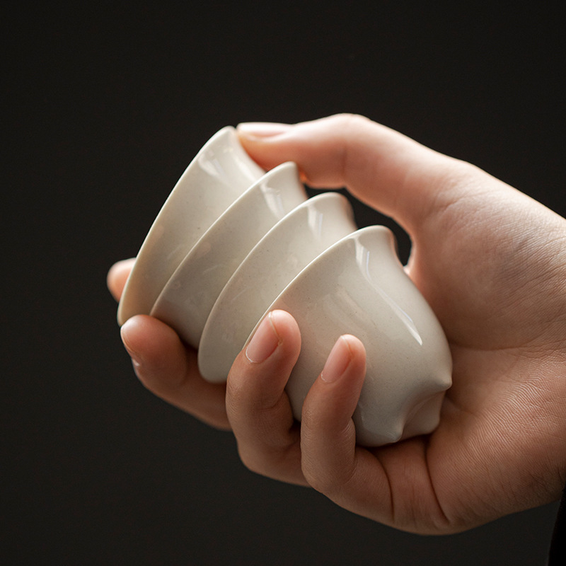 ceașcă de ceai cu trei picioare, glazură din cenușă, inspirată din dinastia Song, ceramică lucrată manual pentru Gongfu set, stil japonez