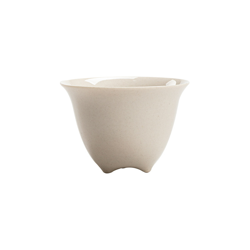 ceașcă de ceai cu trei picioare, glazură din cenușă, inspirată din dinastia Song, ceramică lucrată manual pentru Gongfu set, stil japonez