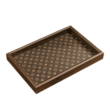 Organizator dreptunghiular pentru bijuterii și chei, cu tavă de ceai din piele — stil vintage de tip mid-century pentru uz casnic