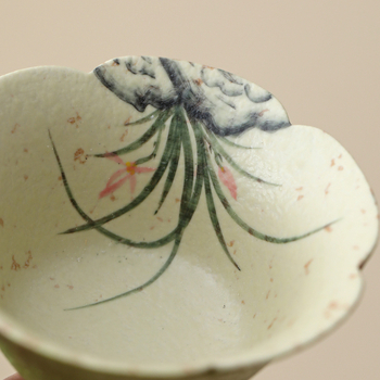 Cană caramel-teal, cu o orchidă pictată manual, destinată Gongfu ceaiului, ceramică de ceai, o singură ceașcă