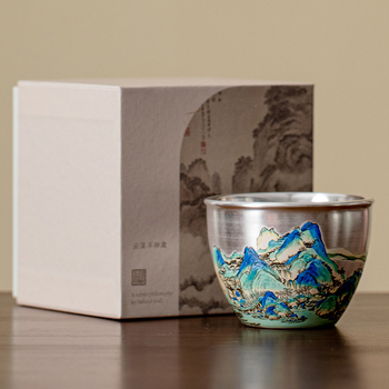 Ceașcă de ceai ceramică în stil chinezesc, ceașcă individuală pentru ceai cu cutie cadou
