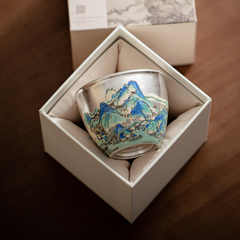 Ceașcă de ceai ceramică în stil chinezesc, ceașcă individuală pentru ceai cu cutie cadou