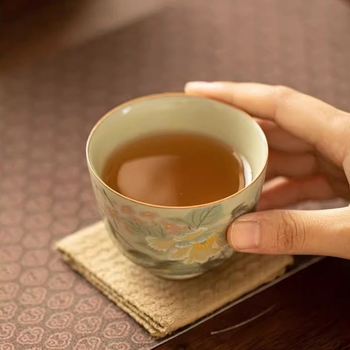 Ceașcă maestru din Ru kiln, ceșcuță de ceai porțelan Gongfu, ceașcă unică pentru oaspeți, ceașcă de degustare, set ceramic Gongfu pentru acasă, premium