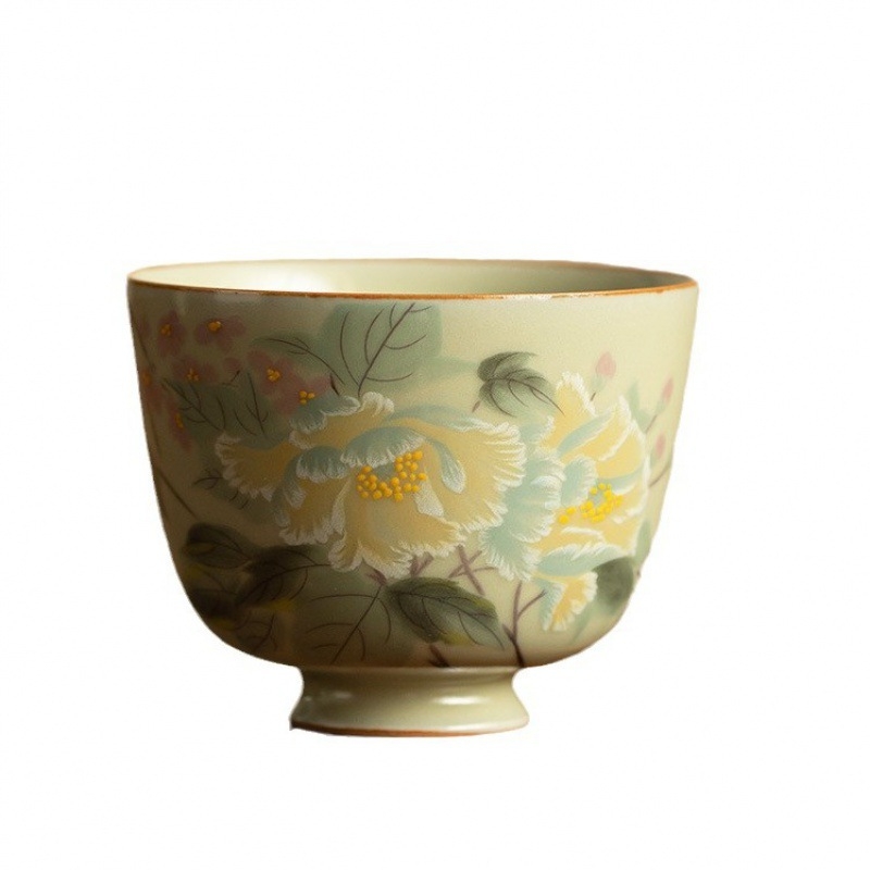 Ceașcă maestru din Ru kiln, ceșcuță de ceai porțelan Gongfu, ceașcă unică pentru oaspeți, ceașcă de degustare, set ceramic Gongfu pentru acasă, premium