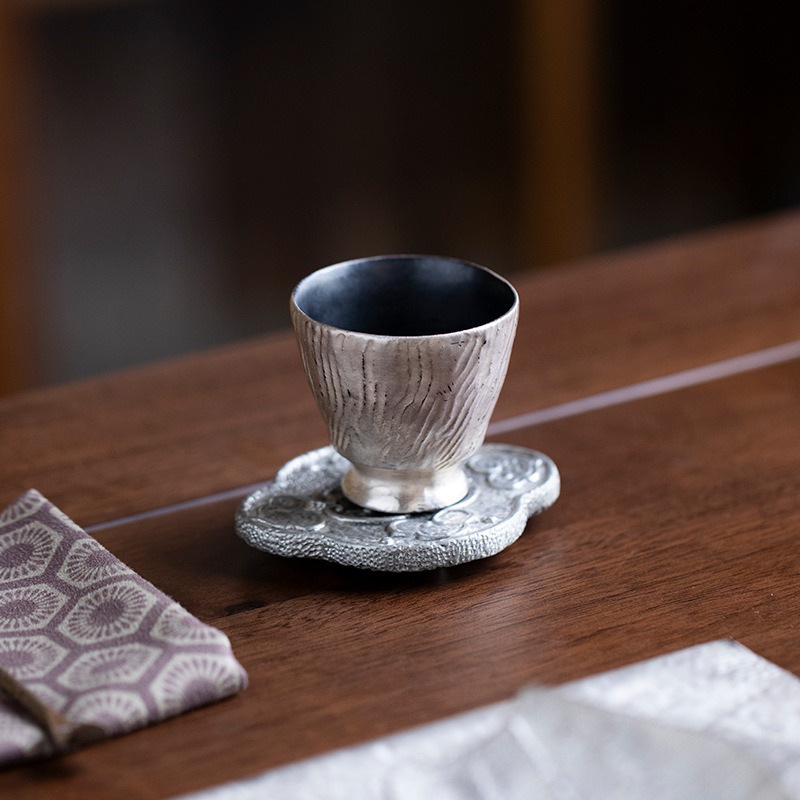 Ceașcă de ceai cu picioare înalte, ceramică premium, stil chinezesc retro, ceașcă personală pentru oaspeți