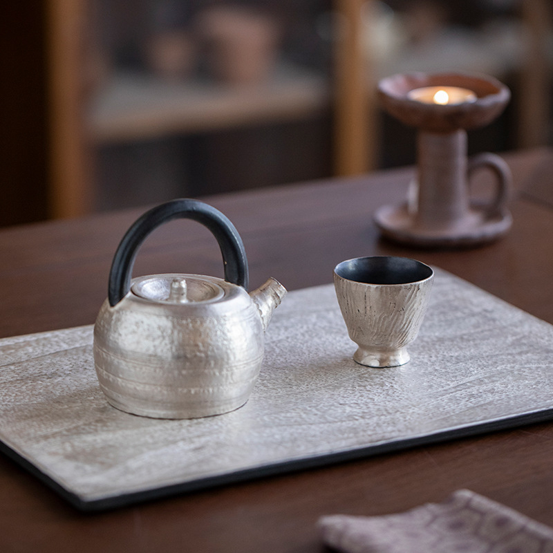 Ceașcă de ceai cu picioare înalte, ceramică premium, stil chinezesc retro, ceașcă personală pentru oaspeți