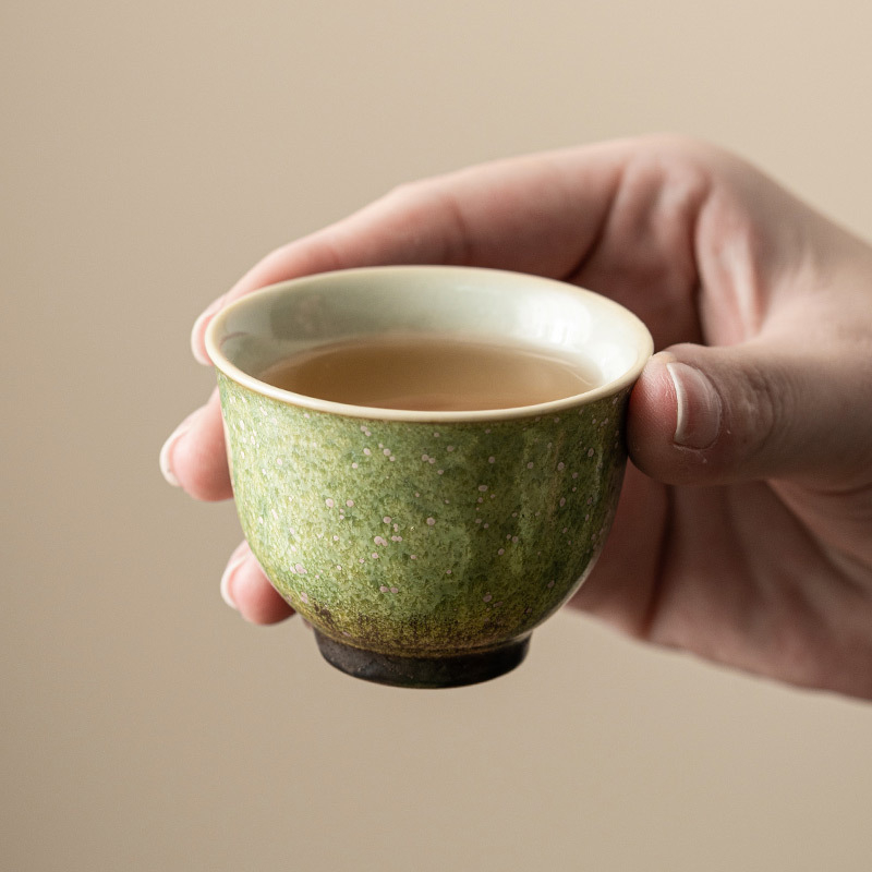 Ceașcă de ceai din porțelan ceramic, turnată în cuptor, stil retro, ceașcă principală, ceașcă individuală pentru uz casnic, set de ceai Kung Fu chinezesc, mică ceașcă de ceai