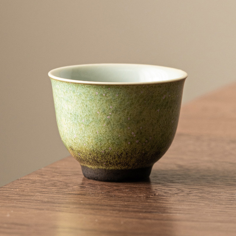 Ceașcă de ceai din porțelan ceramic, turnată în cuptor, stil retro, ceașcă principală, ceașcă individuală pentru uz casnic, set de ceai Kung Fu chinezesc, mică ceașcă de ceai