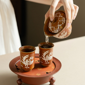 Ceșcă ceramică pentru ceai cu motiv Dunhuang Pasăre Verde, ceaiască aromată pentru uz casnic, stil Chinez nou, diametru mic