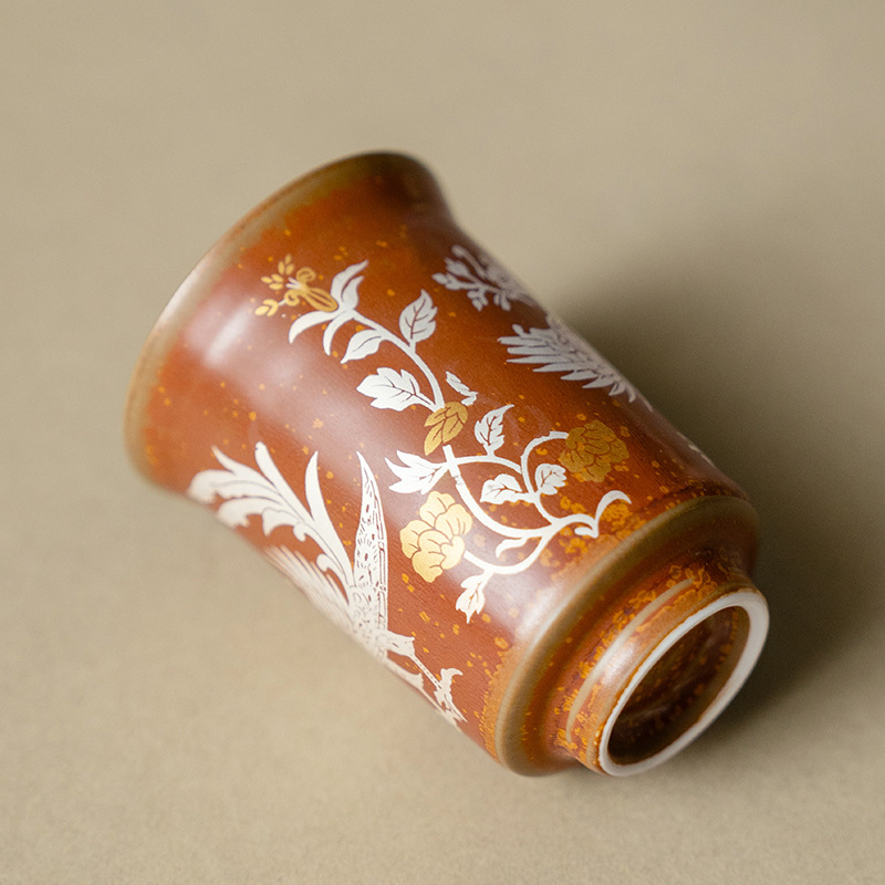 Ceșcă ceramică pentru ceai cu motiv Dunhuang Pasăre Verde, ceaiască aromată pentru uz casnic, stil Chinez nou, diametru mic