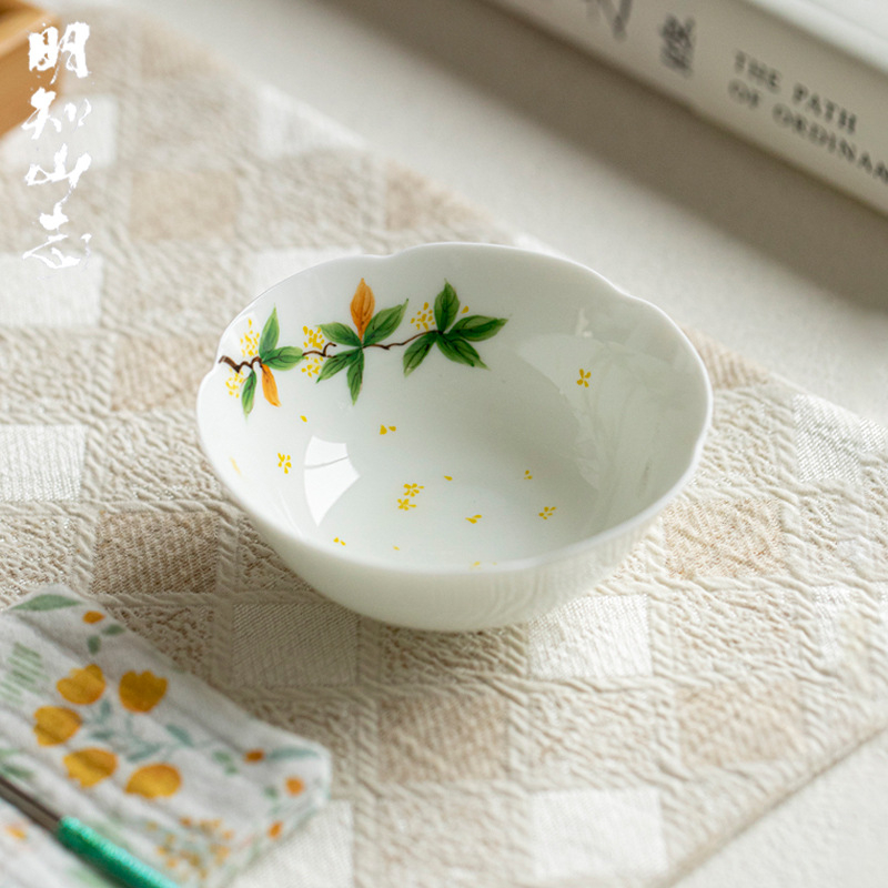 Set de ceai Kung Fu din porțelan Knowing Mountain Spirit cu ceașcă pictată manual Osmanthus și motivul celor douăsprezece zei ai florilor
