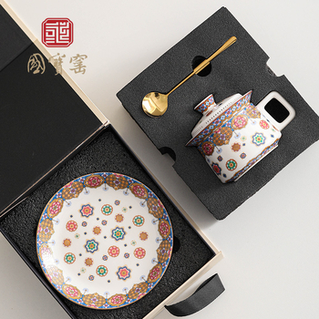 Set porțelan ceai și cafea cu motive Dunhuang și Orașul Interzis – pentru birou