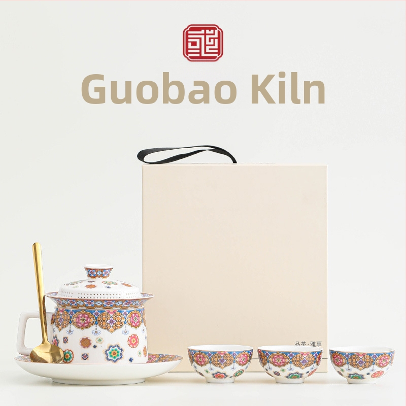 Set porțelan ceai și cafea cu motive Dunhuang și Orașul Interzis – pentru birou