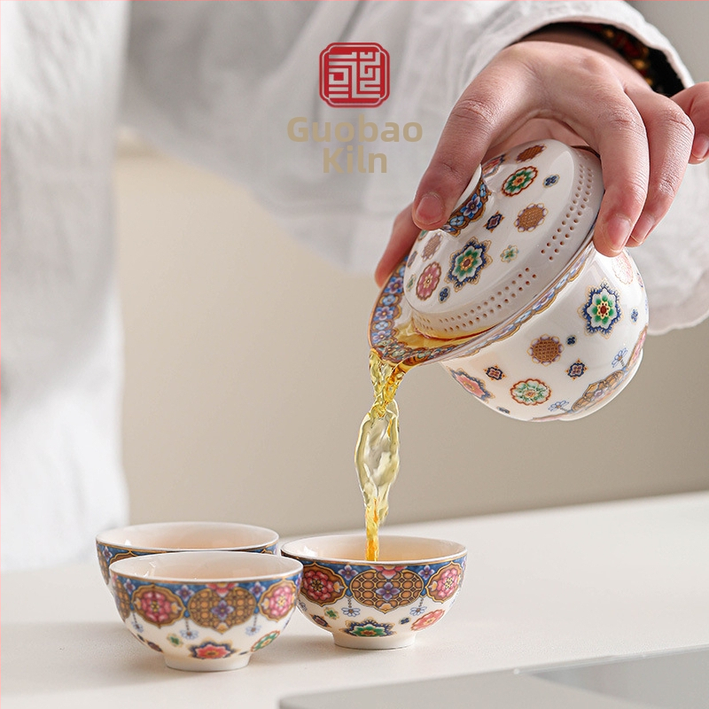 Set porțelan ceai și cafea cu motive Dunhuang și Orașul Interzis – pentru birou