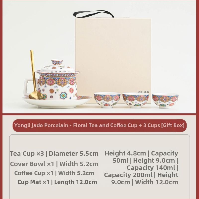 Set porțelan ceai și cafea cu motive Dunhuang și Orașul Interzis – pentru birou