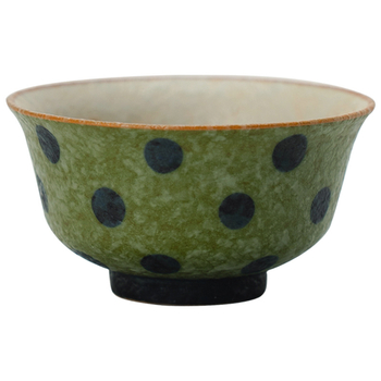 ceașcă ceramică de ceai cu puncte verde-portocalii, stil chinezesc nou, pentru uz personal acasă sau la birou, simplă și elegantă.