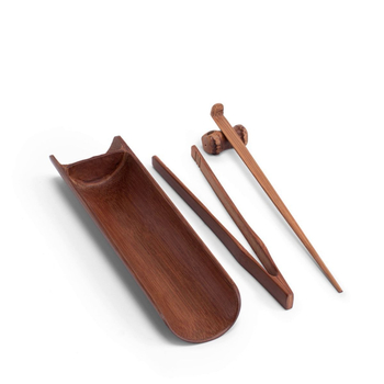 Set de ceai Kung Fu din bambus, cu clips pentru ceai și linguriță – accesorii pentru prepararea ceaiului
